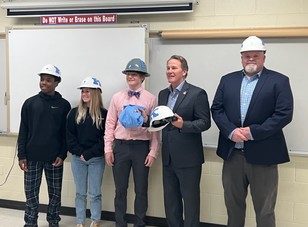  Employability students presented the Kings Hard Hat Award to Lt. Governor Husted. 