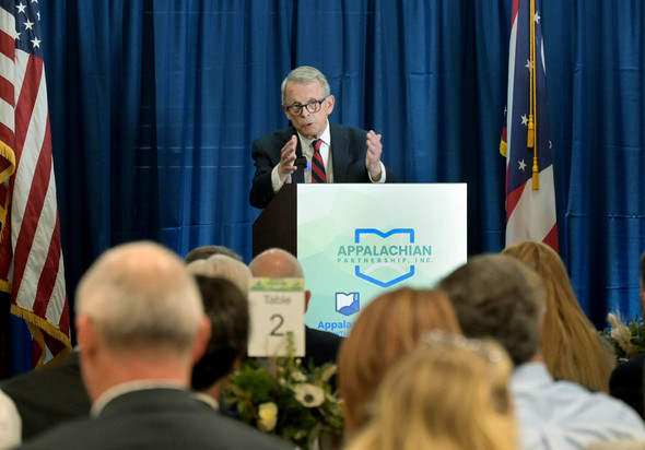 Governor DeWine speaks at the annual Appalachian Partnership Inc. meeting in Athens. 