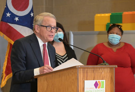 Governor DeWine announces additional funding for child care stabilization grants at the Columbus Early Learning Center.