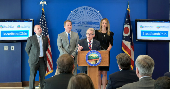 Governor DeWine speaks at the BroadbandOhio announcement.