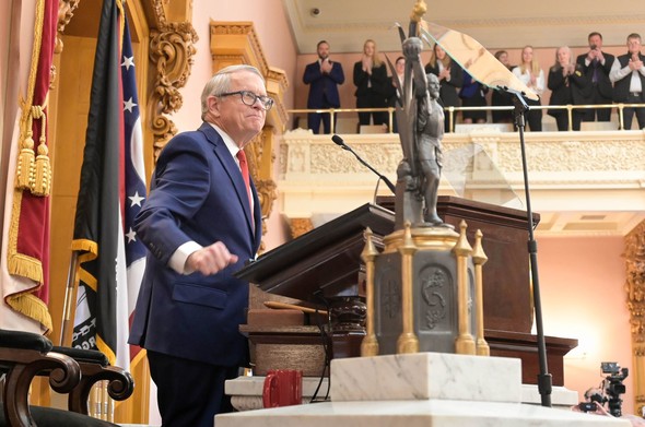 Governor DeWine speaking at the 2022 State of the State Address.