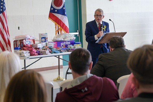 Governor DeWine speaks about the ongoing efforts to help?Ukrainian refugees.???