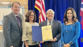 Lt. Governor Husted and Second Lady Tina Husted present a proclamation.