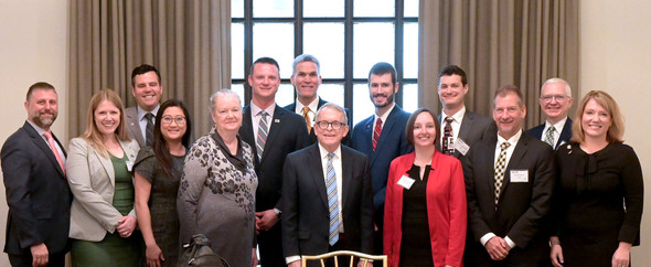 Governor DeWine pictured with board members of the Ohio Optometric Association. 