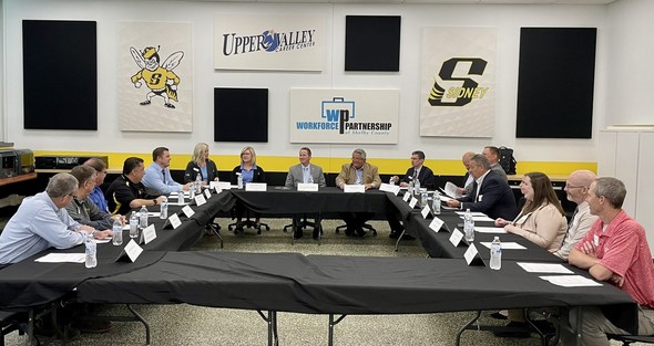 Lt. Governor Husted speaks with the Workforce Partnership of Shelby County and education and industry professionals during a roundtable discussion 