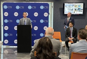 Lt. Governor Husted speaks a the grand opening of CTI's new lab in Cincinnati.