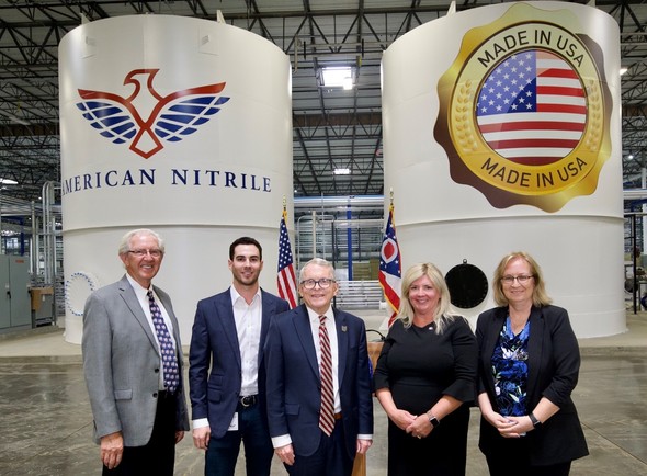 Governor DeWine pictured with others at American Nitrile.