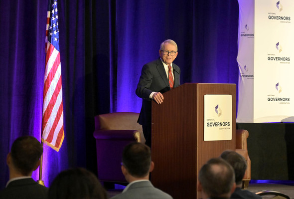 Governor DeWine speaks at the National Governors Association Cybersecurity Summit in Columbus.