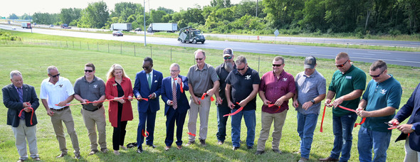 Governor DeWine helps unveil the new lane addition on I-70.