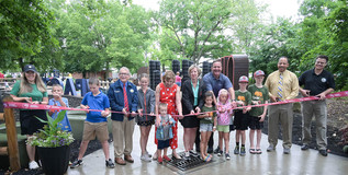 Ribbon cutting ceremony for new accessible play area