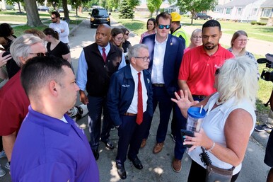 Governor DeWine tours damage in Toledo after tornado hits