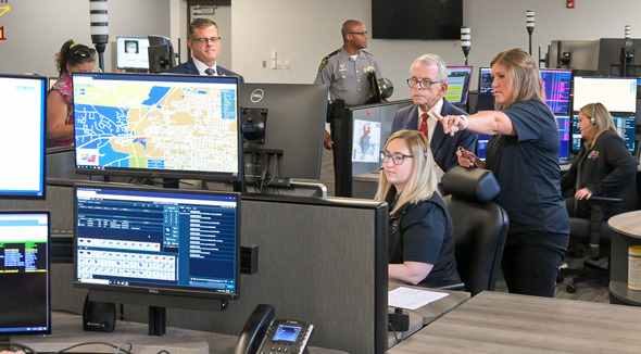 Governor DeWine tours new Clark County 911 Center 