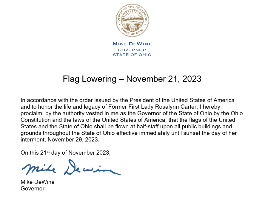 Flag Lowering - November 21