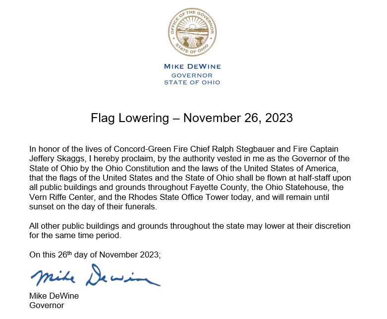 Flag Lowering ? November 26, 2023