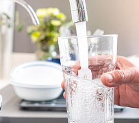 Water coming out of faucet