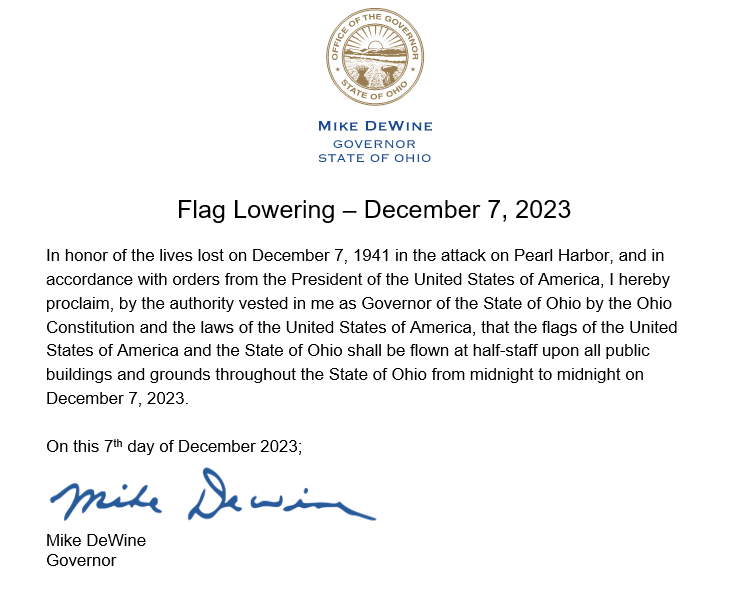 Flag Lowering - December 7