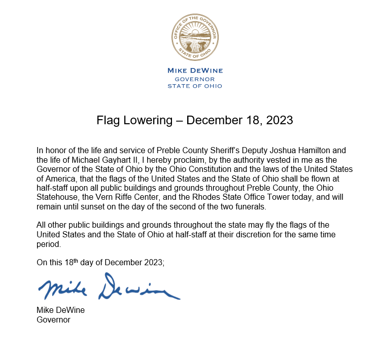 Flag Lowering ? December 18, 2023