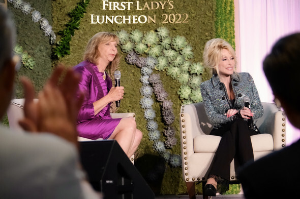 Dolly Parton attended First Lady Fran DeWine's 2022 Luncheon to support the Imagination Library.