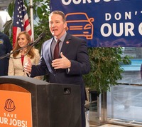 Lt. Governor Husted speaks at Save Our Jobs. Don?t Ban Our Cars! rally in Toledo. 