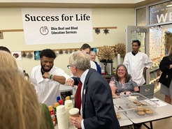 Gov. DeWine visits the Ohio State School for the Blind and Deaf. 
