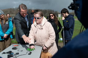  Husted joined demo of Solar Eclipse Technology for Ohioans who are Blind or Low Vision in Columbus