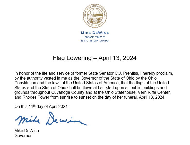 Flag Lowering - April 13, 2024