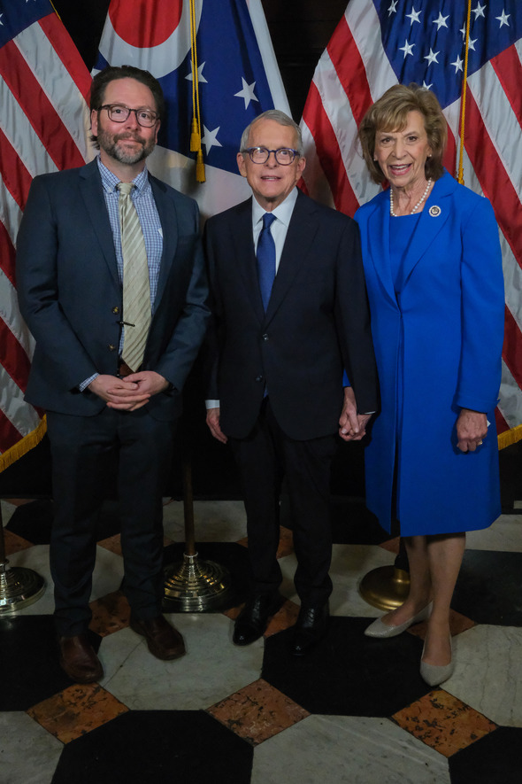 Governor and First Lady DeWine pictured with teacher.