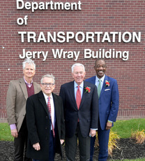 Governor DeWine with Jerry Wray at ODOT headquarter dedication ceremony