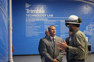 Lt. Governor Husted tours the new Trimble Laboratory at Ohio State's ATI Campus. 