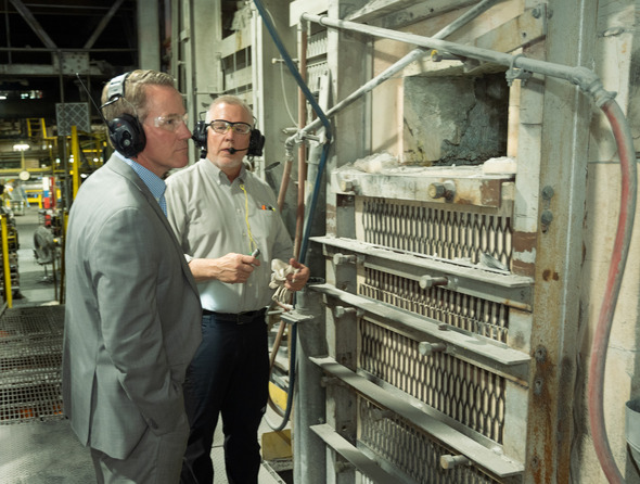 Husted touring glass facility