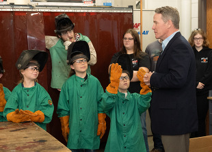 Lt. Governor Husted visited New Lexington High School to tour their Workforce Development Center .