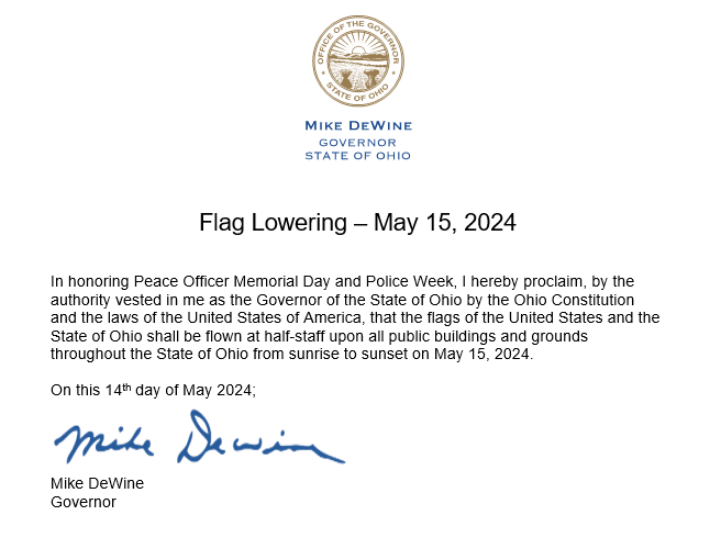 Flag Lowering – May 15, 2024