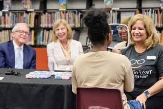 Governor and First Lady DeWine attend glasses-fitting for students at Oxford Elementary School in Cleveland Heights