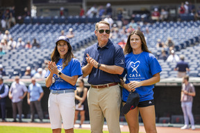 Second Lady Tina Husted throws first pitch at Cleveland Guardians game