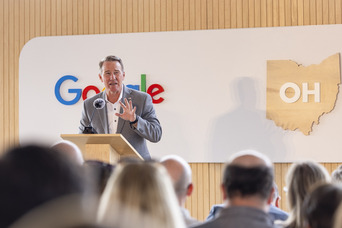 Husted joins Google for announcement in the company's data centers. 