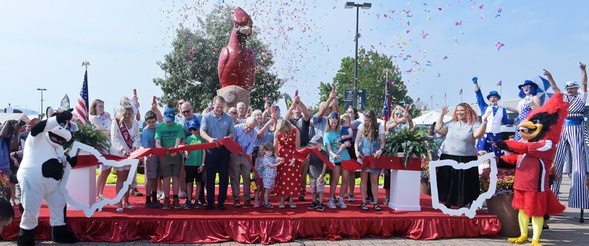 Governor DeWine and Lt. Governor Husted celebrate opening day of the Ohio State Fair. 