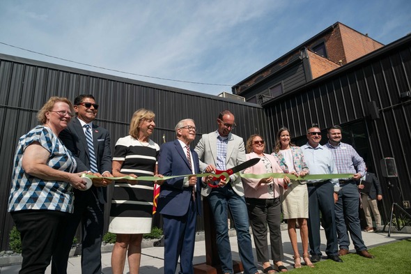 Governor DeWine celebrated the newly renovated Connect Coworx building on East Center Street