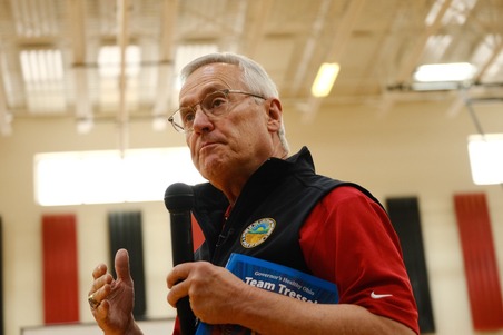 Lt. Governor talking into a microphone.