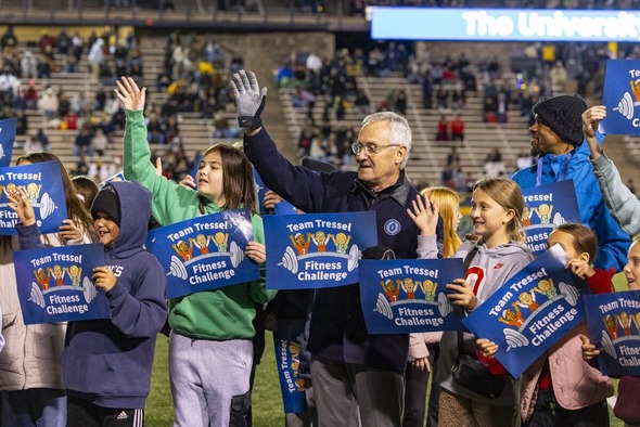 Lt. Governor Tressel at the University of Toledo vs. Northern Illinois University football game with students from Northwest Ohio.