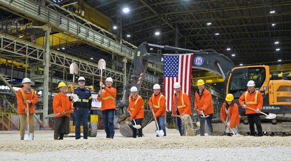 Governor DeWine at a ground breaking for Vallourec.