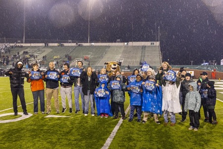 Team Tressel Fitness Challenge students at the  Ohio University vs. The University of Massachusetts football game. 