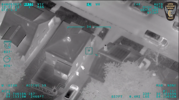 Image from OSHP Helicopter of 2 Juveniles Fleeing Police