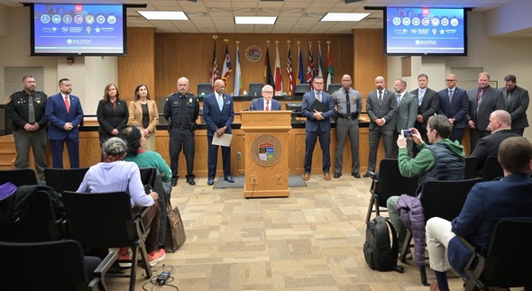 Governor DeWine speaking at the Enhanced Violent Crime Reduction Efforts press conference