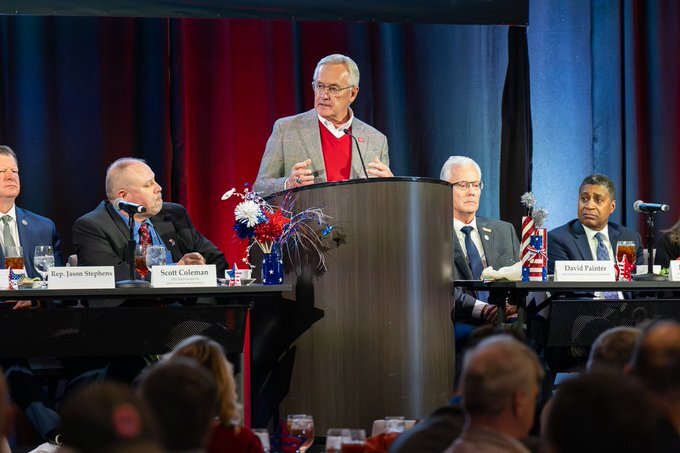 Lt. Governor Tressel speaking at the County Commissioners Association of Ohio and County Engineers Winter Conference.