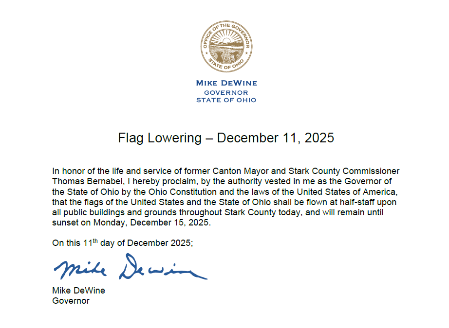 Thomas Bernabei - Former Canton Mayor Flag Lowering