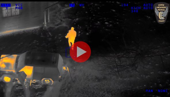 Helicopter image of suspect fleeing police