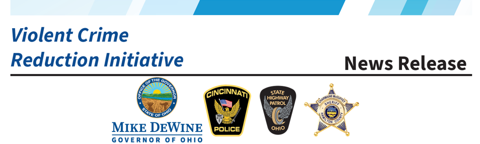 Graphic showing logos of law enforcement agencies participating in violent crime reduction initiative.