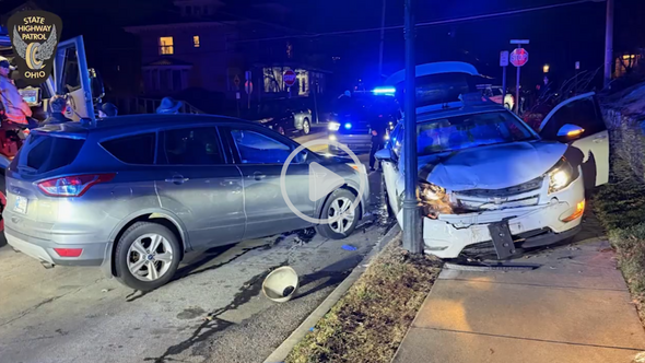 Image of vehicle that crashed into a light pole