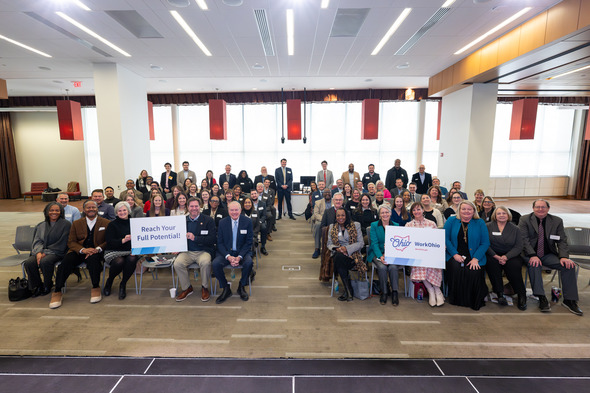 Ohio Lt. Governor Jim Tressel with local workforce development leaders in Central Ohio today during the WorkOhio Kickoff Tour.