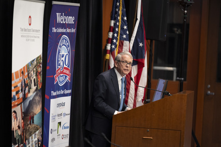 Governor DeWine speaking at the New Perspectives on the Northwest Ordinance Conference.
